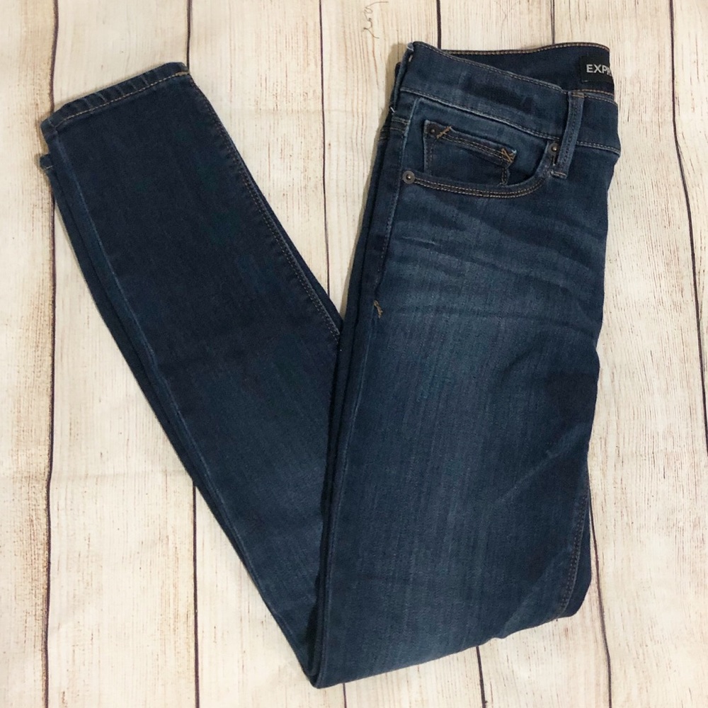 Express mid rise jean legging size 0S medium wash